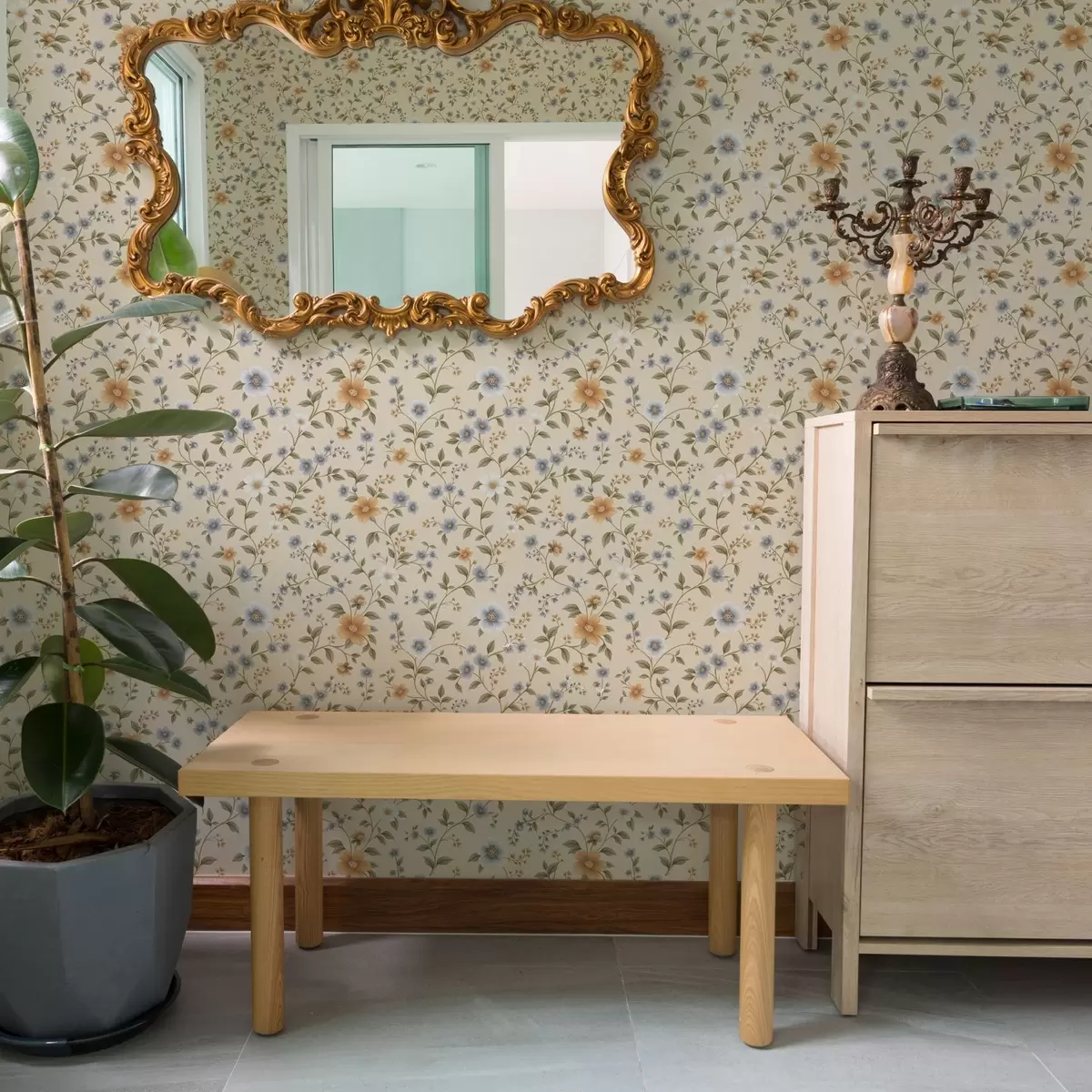 Позадина Цветне гране са плавим и бресквастим цветовима a00575