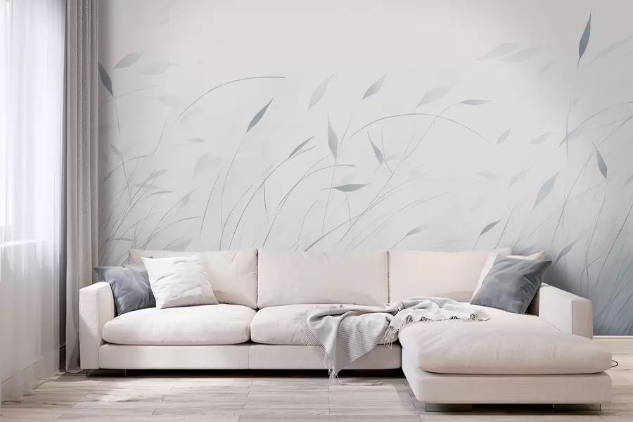 wall murals Трава на ветру у акварел стилу у плавим нијансама w09331v2