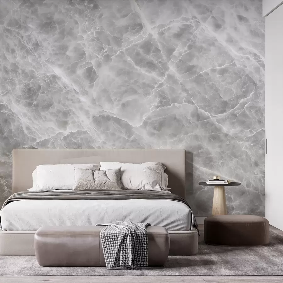 wall murals Луксузна имитација мермерне површине у хладним сиво-белим нијансама w09409