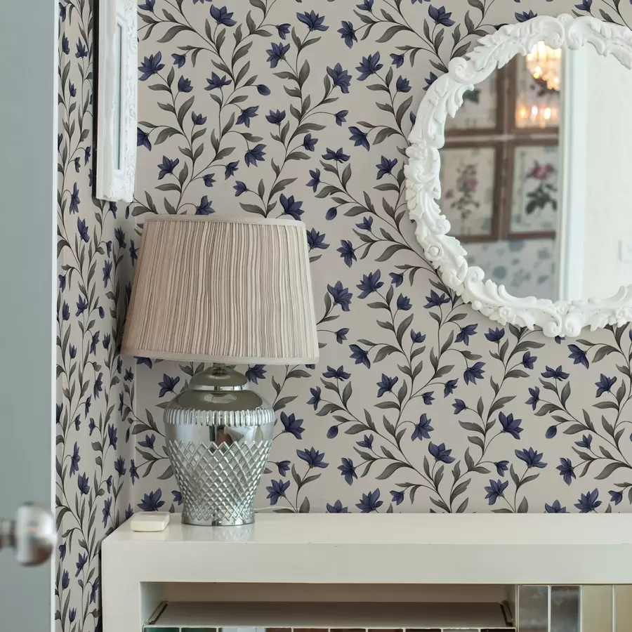 wall murals Звончићи и сиво зеленило на светлој позадини a00622v1