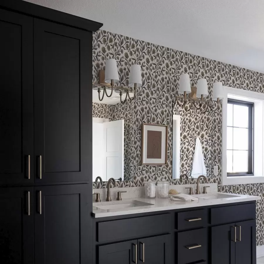 wall murals Дивље цвеће у сиво-маслинастим тоновима на кремастој позадини a00623v1