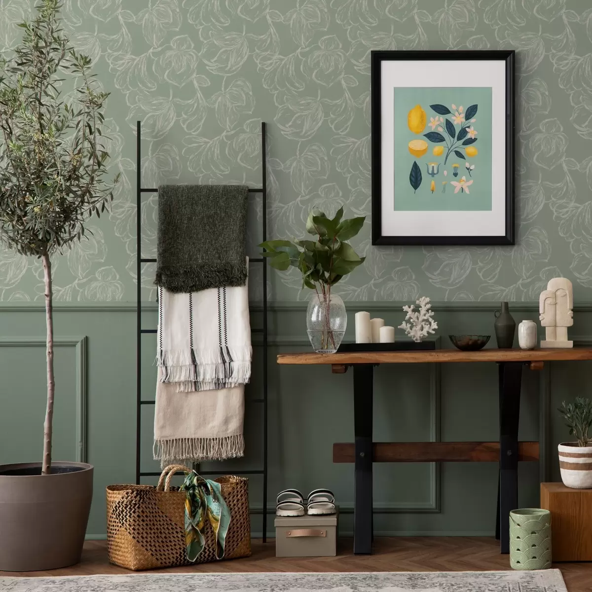 Позадина Линеарно велико цвеће, потези кредом на позадини жалфије a00625v1