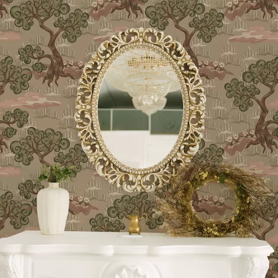 wall murals Источни пејзаж са хировитим дрвећем на пешчаној позадини a00715