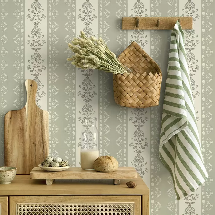 wall murals Пругасти орнамент са цветним стубовима у жалфијским тоновима a00719