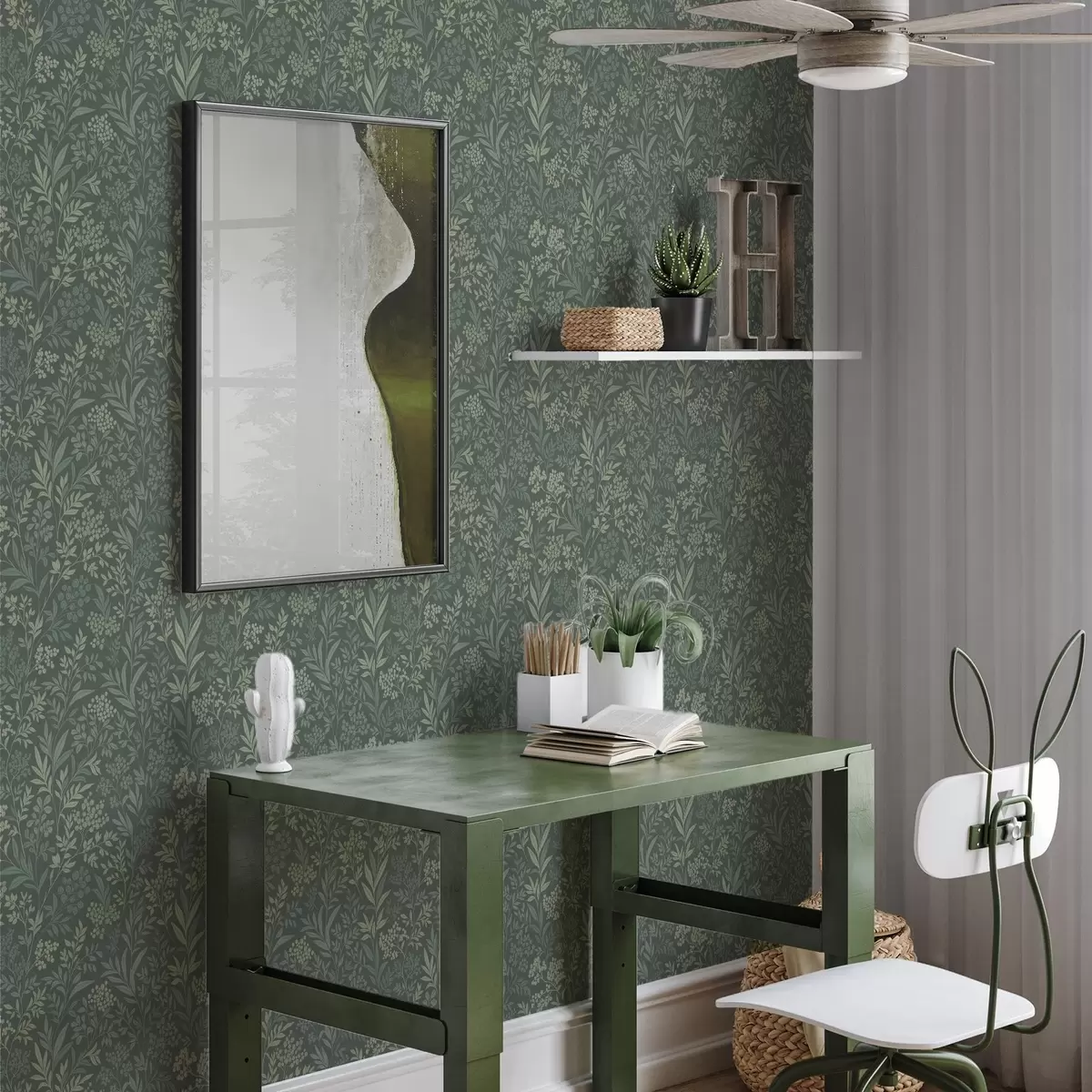 Позадина Смарагдне траве и бобице, фини ботанички узорак a00740