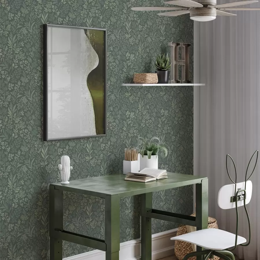 wall murals Смарагдне траве и бобице, фини ботанички узорак a00740