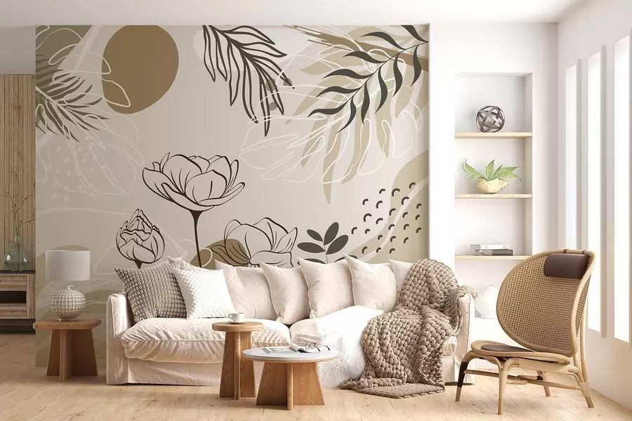 wall murals Апстрактно цвеће и лишће w04662