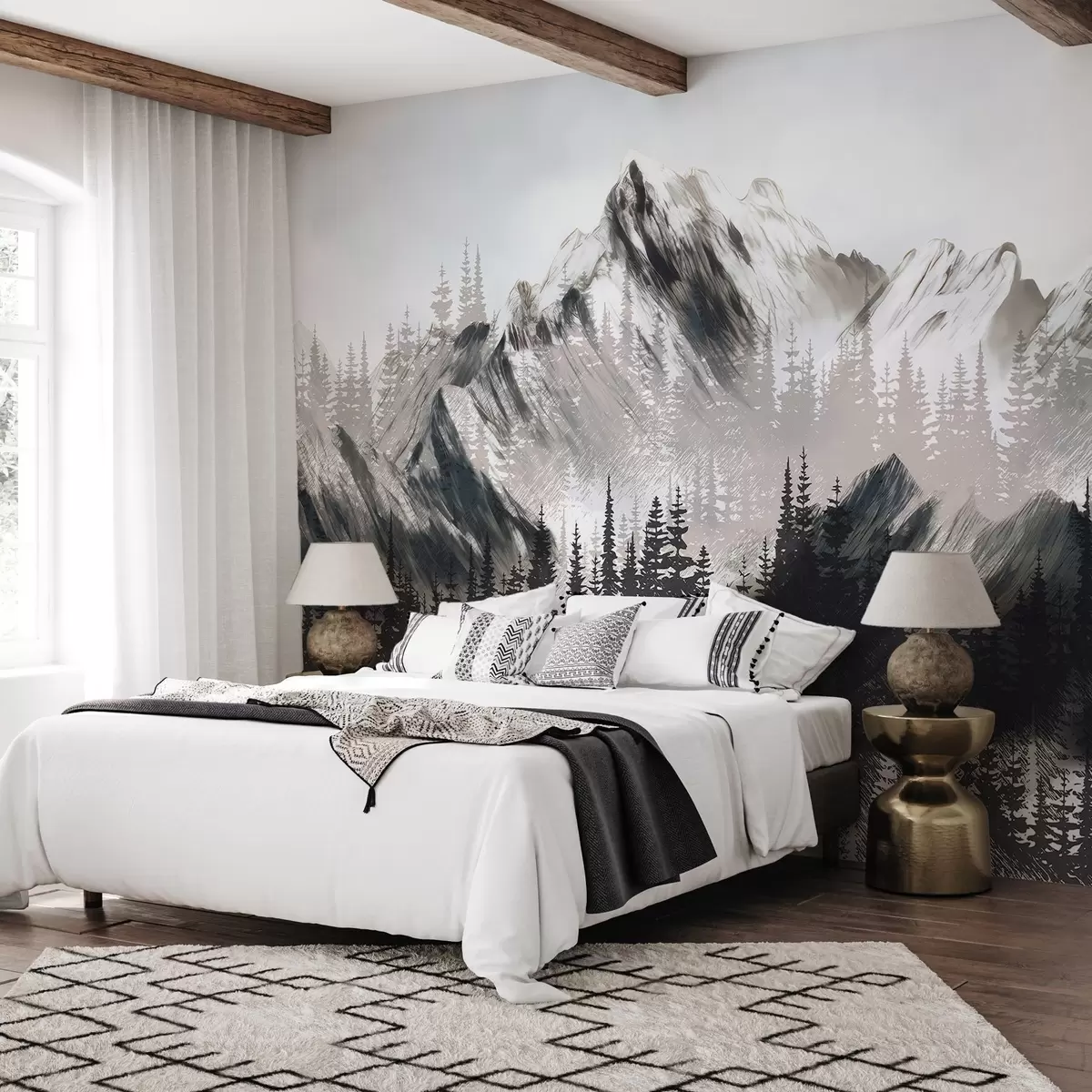 wall murals Планине и четинарска шума w04666