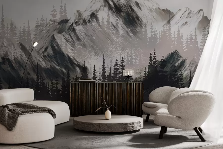 wall murals Планине и четинарска шума w04666