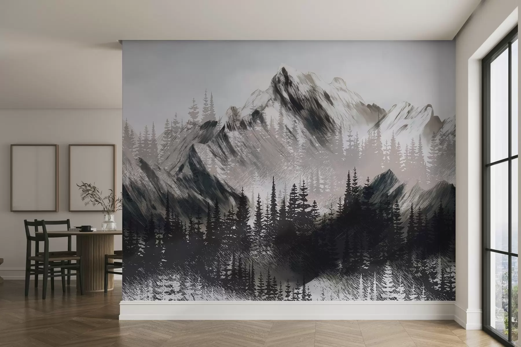 wall murals Планине и четинарска шума w04666