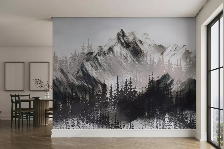 wall murals Планине и четинарска шума w04666