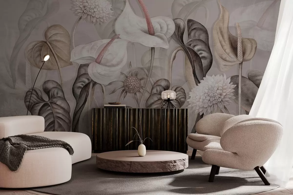 wall murals Биљке на зиду w04669v1