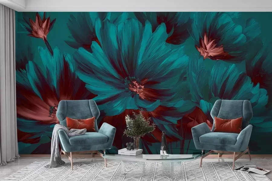 wall murals Апстрактно цвеће w04670v3