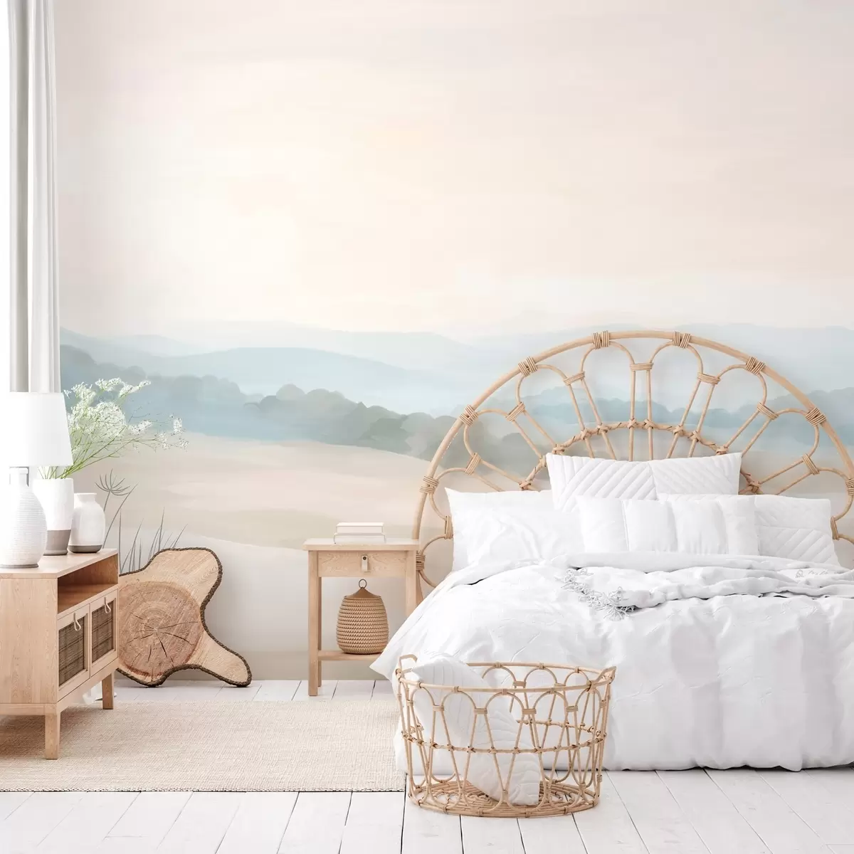 wall murals лагани минималистички пејзаж у стилу сликарства w04624