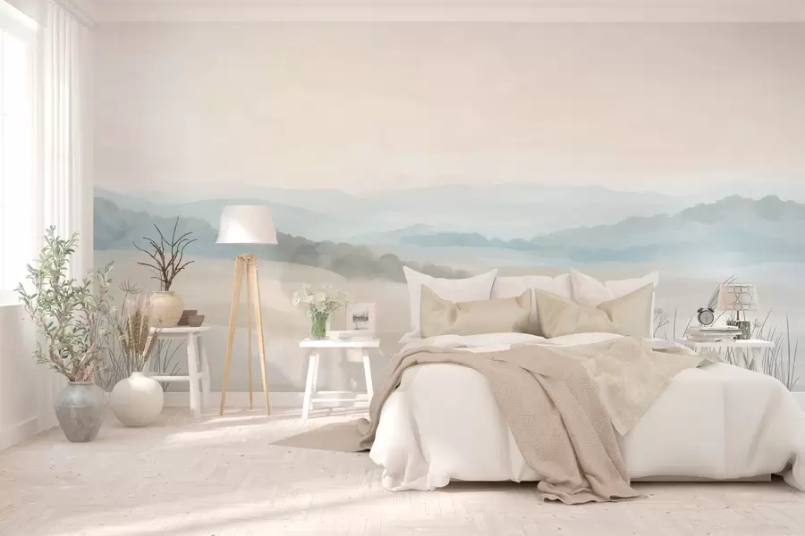 wall murals лагани минималистички пејзаж у стилу сликарства w04624