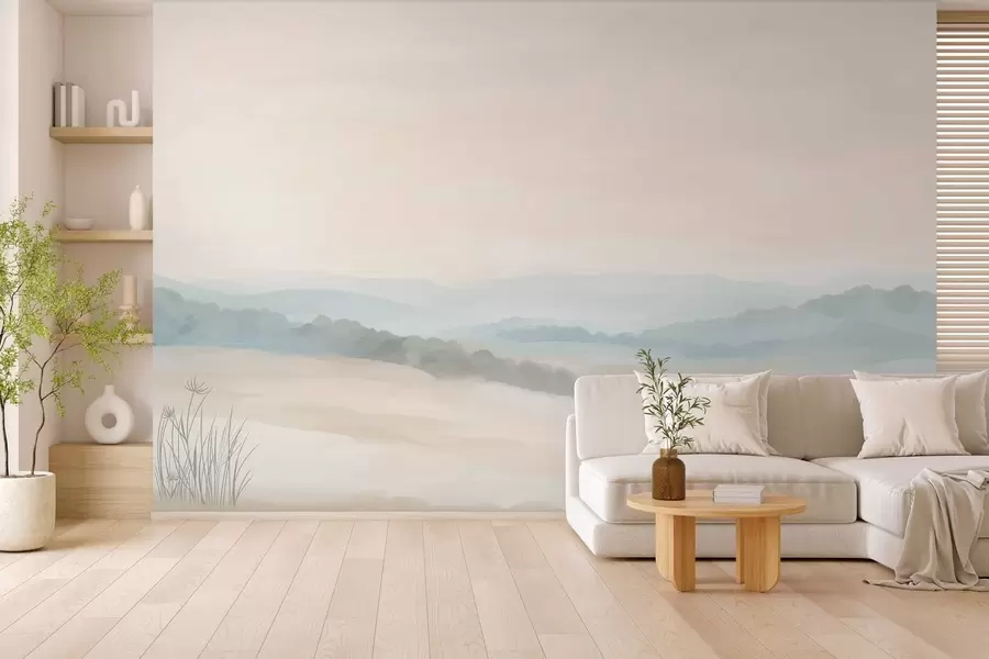 wall murals лагани минималистички пејзаж у стилу сликарства w04624