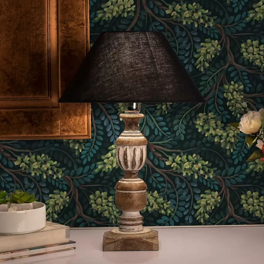 wall murals Гране са зеленкастим цватовима на тамној позадини a00786