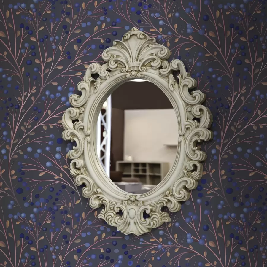 wall murals Ружичасто-смеђе гране и плаве бобице на графитној позадини a00787