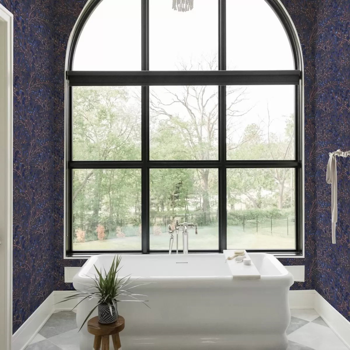 Позадина Ружичасто-смеђе гране и плаве бобице на графитној позадини a00787