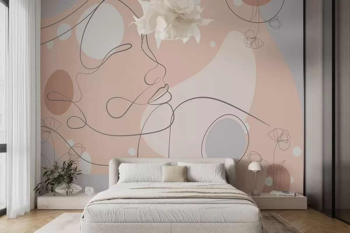 wall murals Апстракт са девојачким лицем w04701