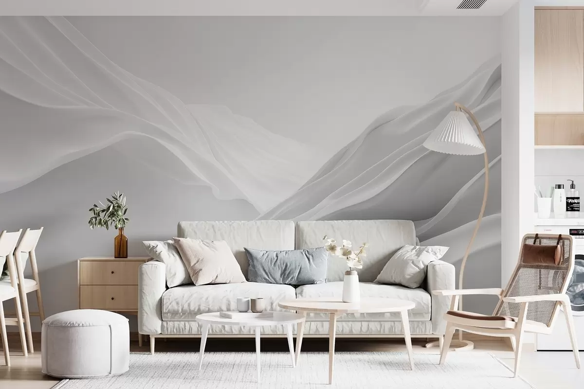 wall murals Сиви планински врхови у апстрактном облику w09434