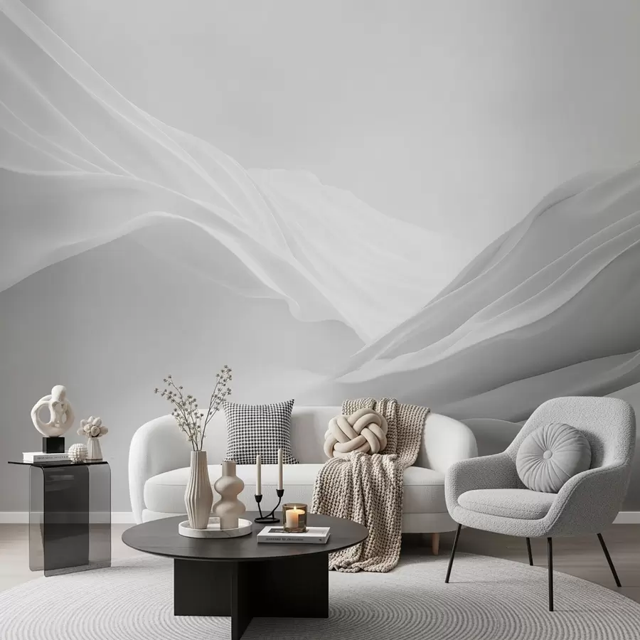 wall murals Сиви планински врхови у апстрактном облику w09434