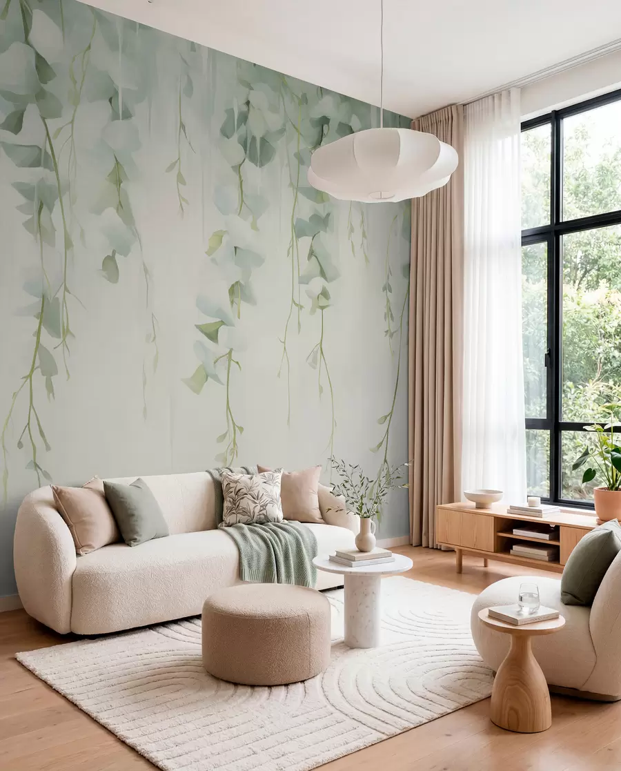 wall murals Висеће гране са лишћем w04722