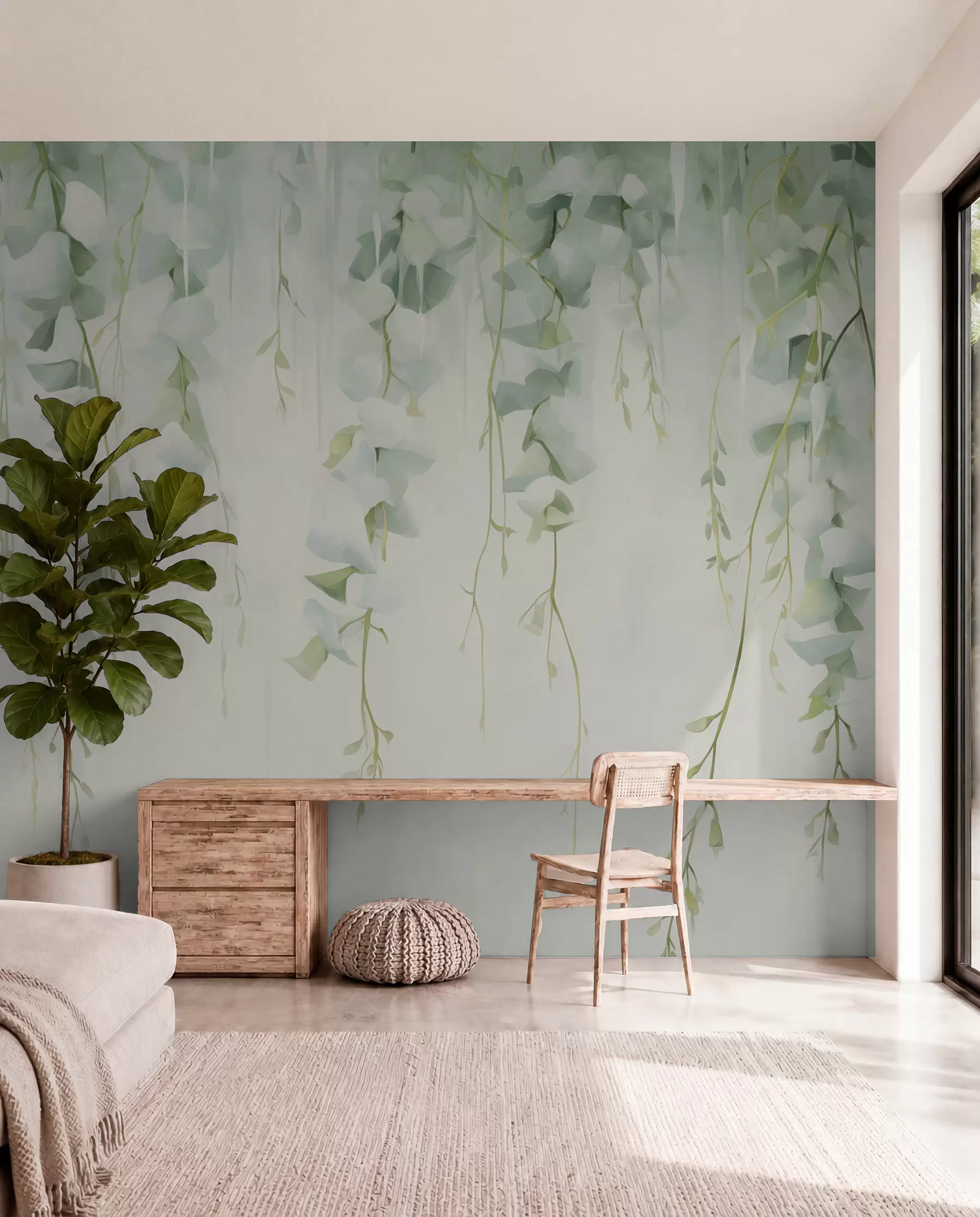 wall murals Висеће гране са лишћем w04722