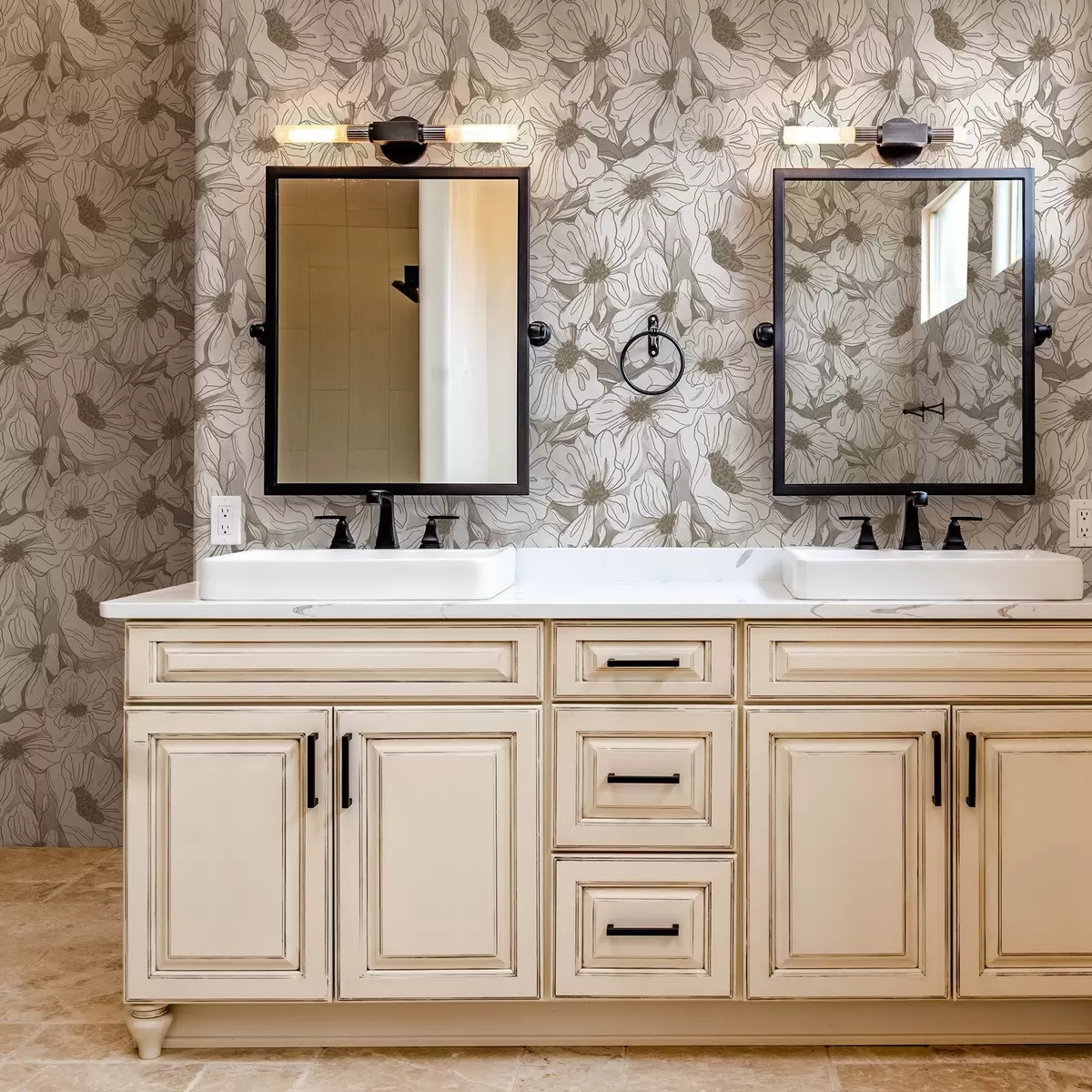 Позадина Линеарно цвеће у монохроматској беж-сивој палети a00636