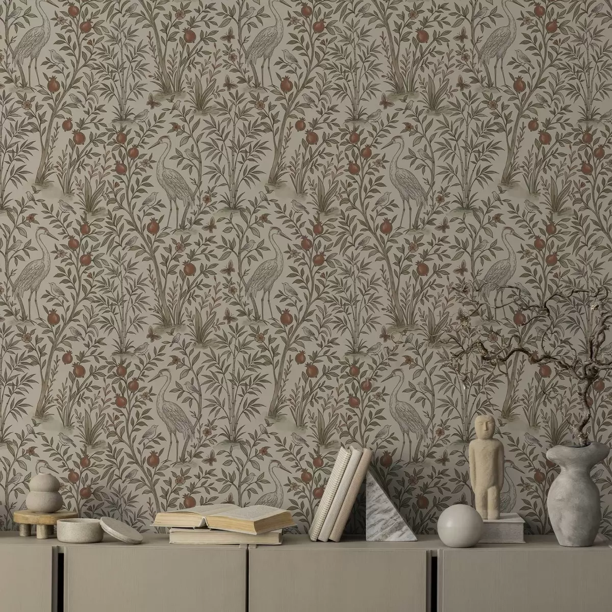 Позадина Птице међу дрвећем нара у природном окружењу a00699