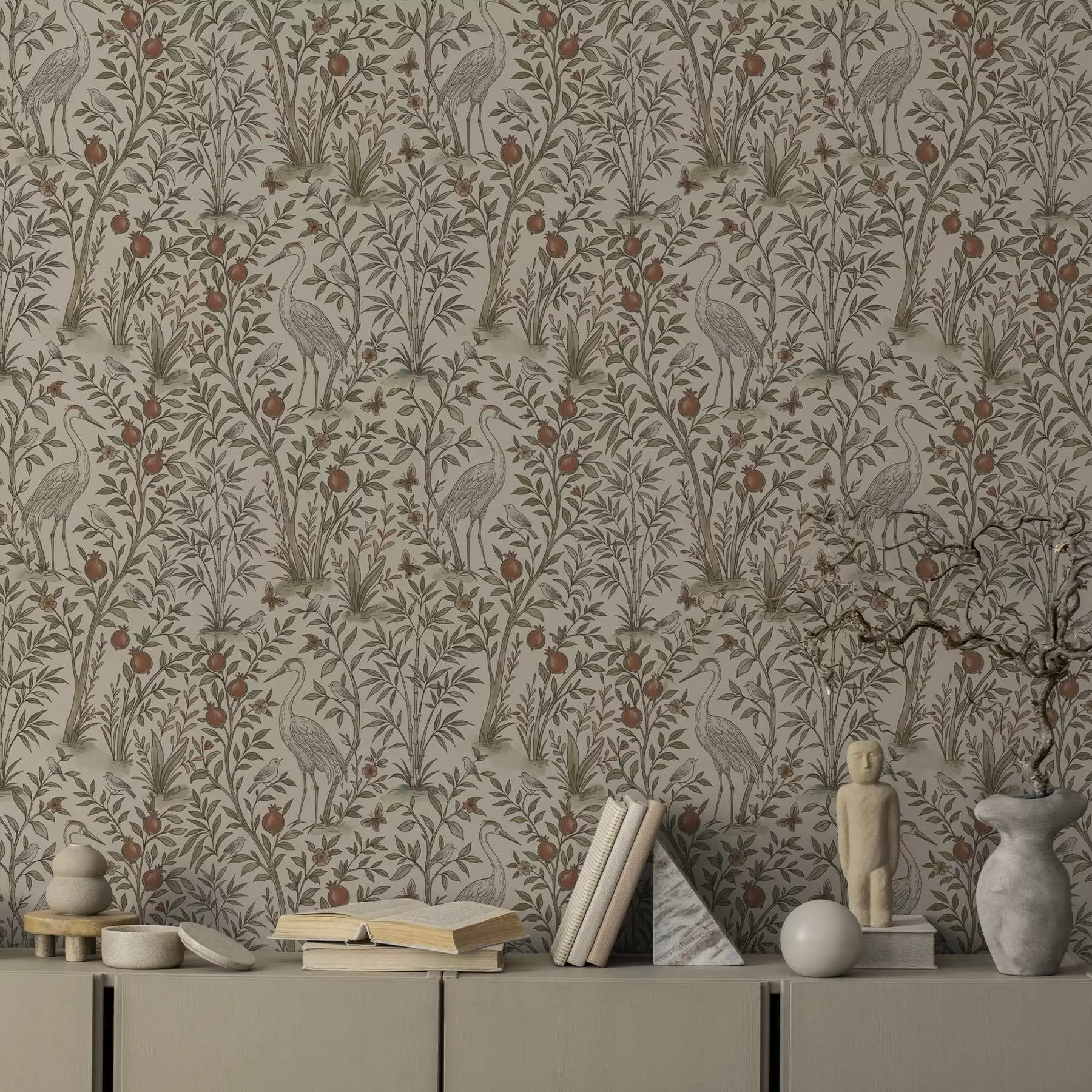 wall murals Птице међу дрвећем нара у природном окружењу a00699