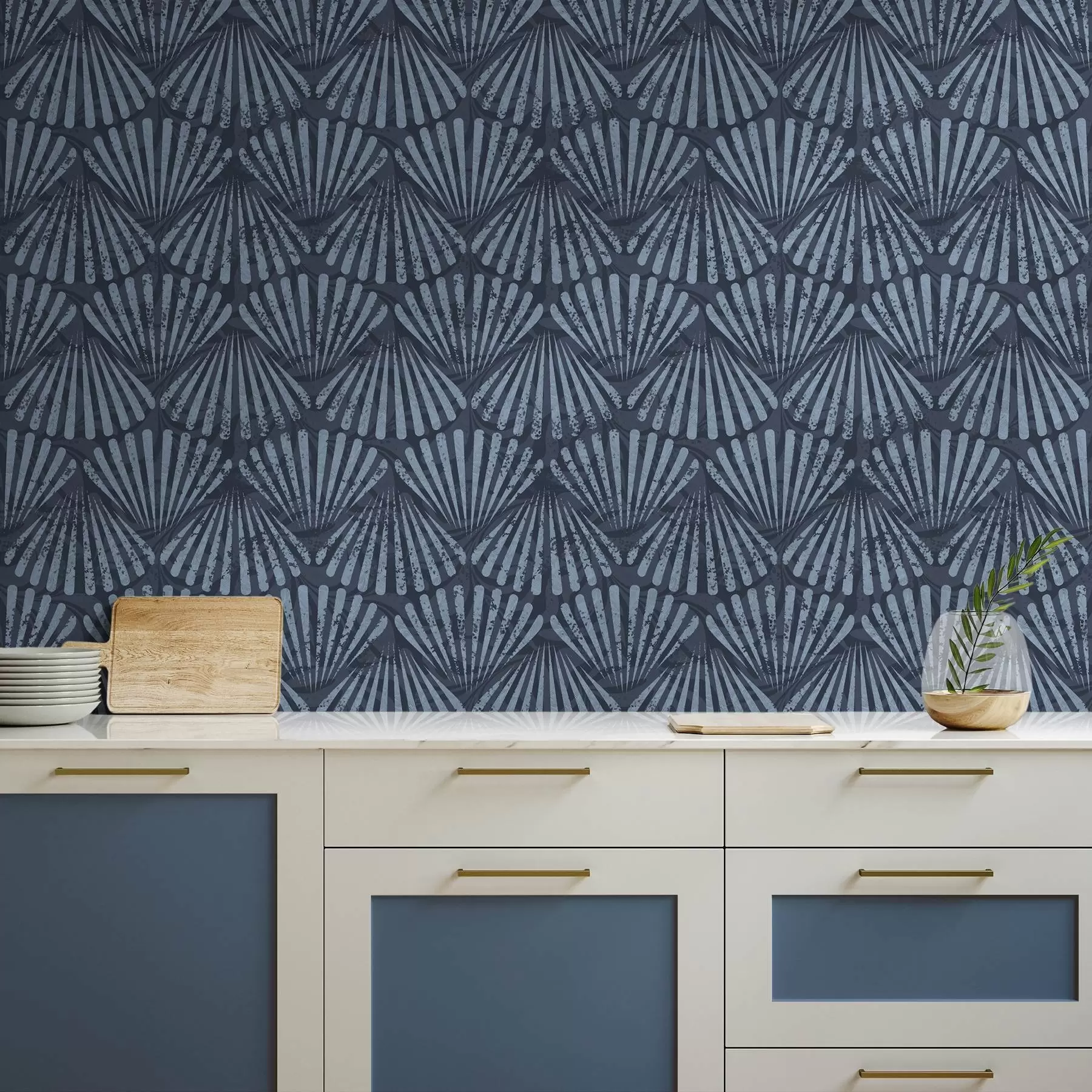 wall murals Апстрактни зраци у нијансама плаве, динамичан мотив a00710