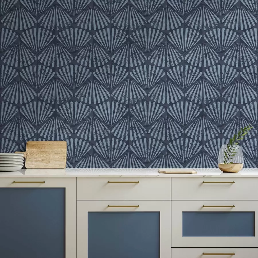 wall murals Апстрактни зраци у нијансама плаве, динамичан мотив a00710