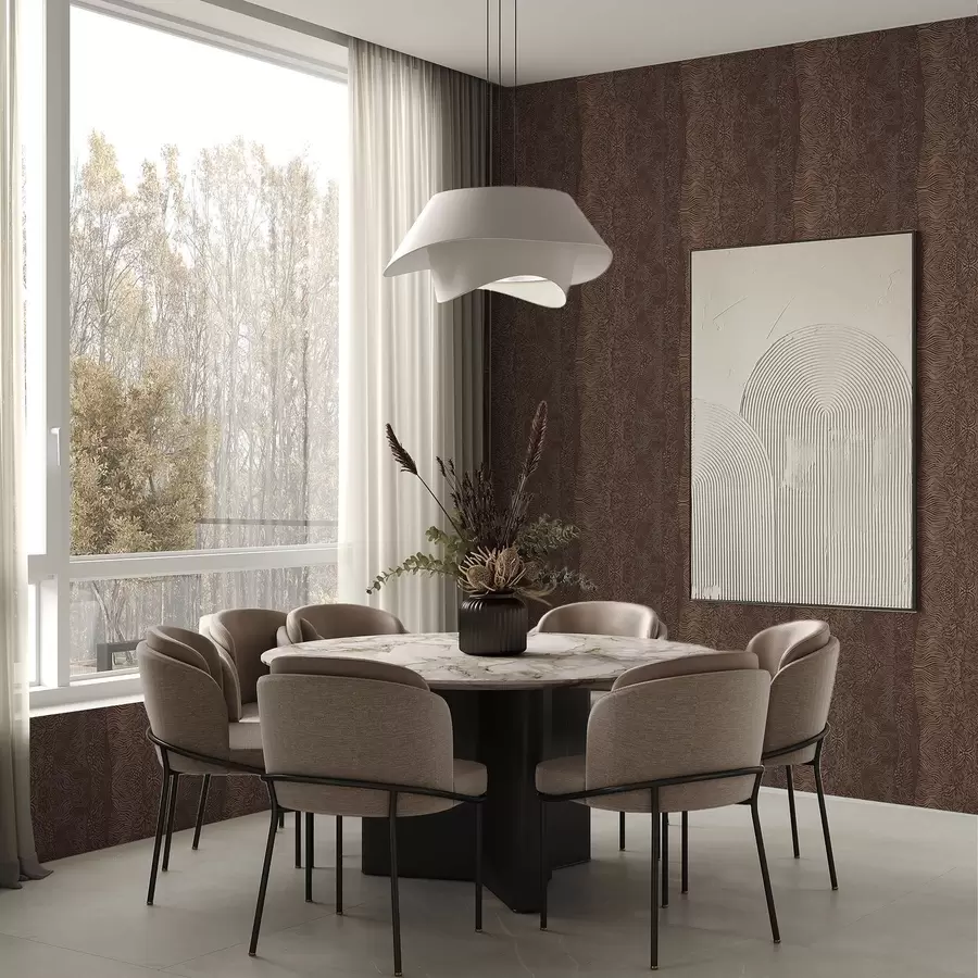 wall murals Таласасти апстрактни узорак у топлим смеђим тоновима a00804v1