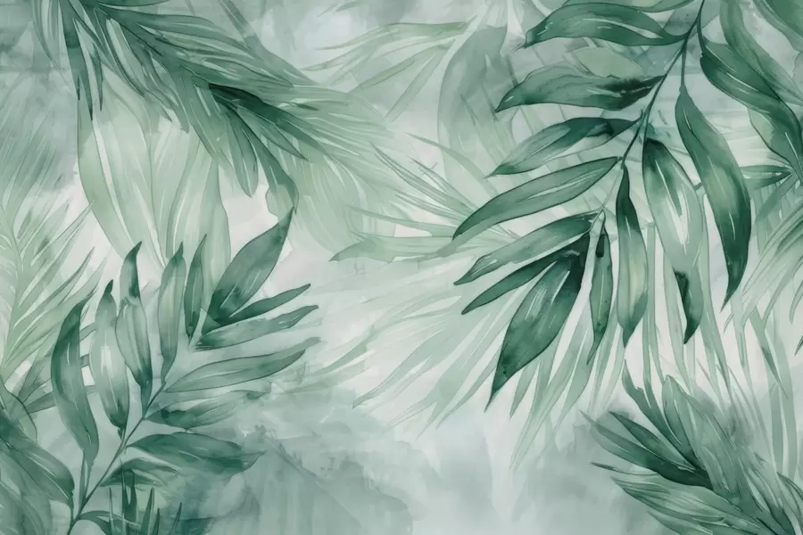 wall murals Акварел са листовима папрати w04694