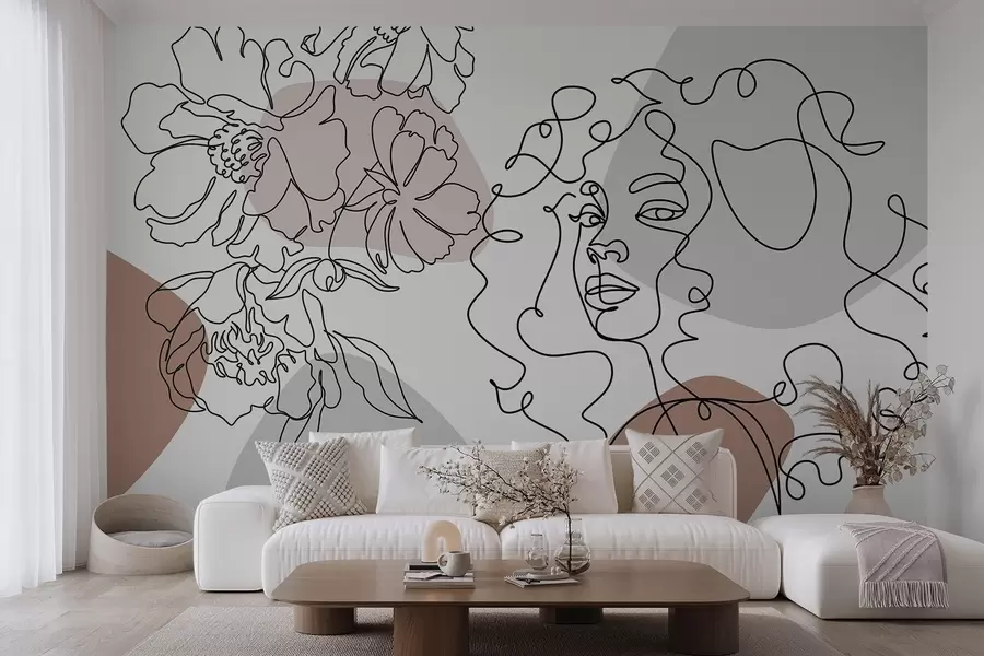 wall murals Девојка у редовима w04724