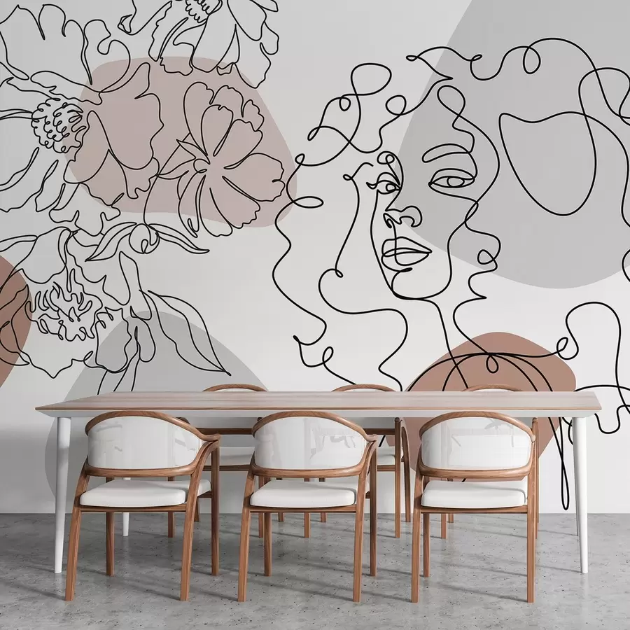 wall murals Девојка у редовима w04724