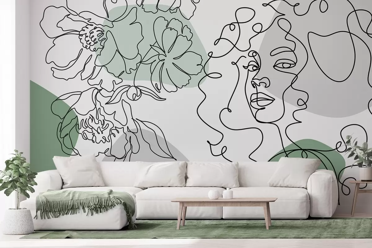 wall murals Девојка у редовима w04724v1
