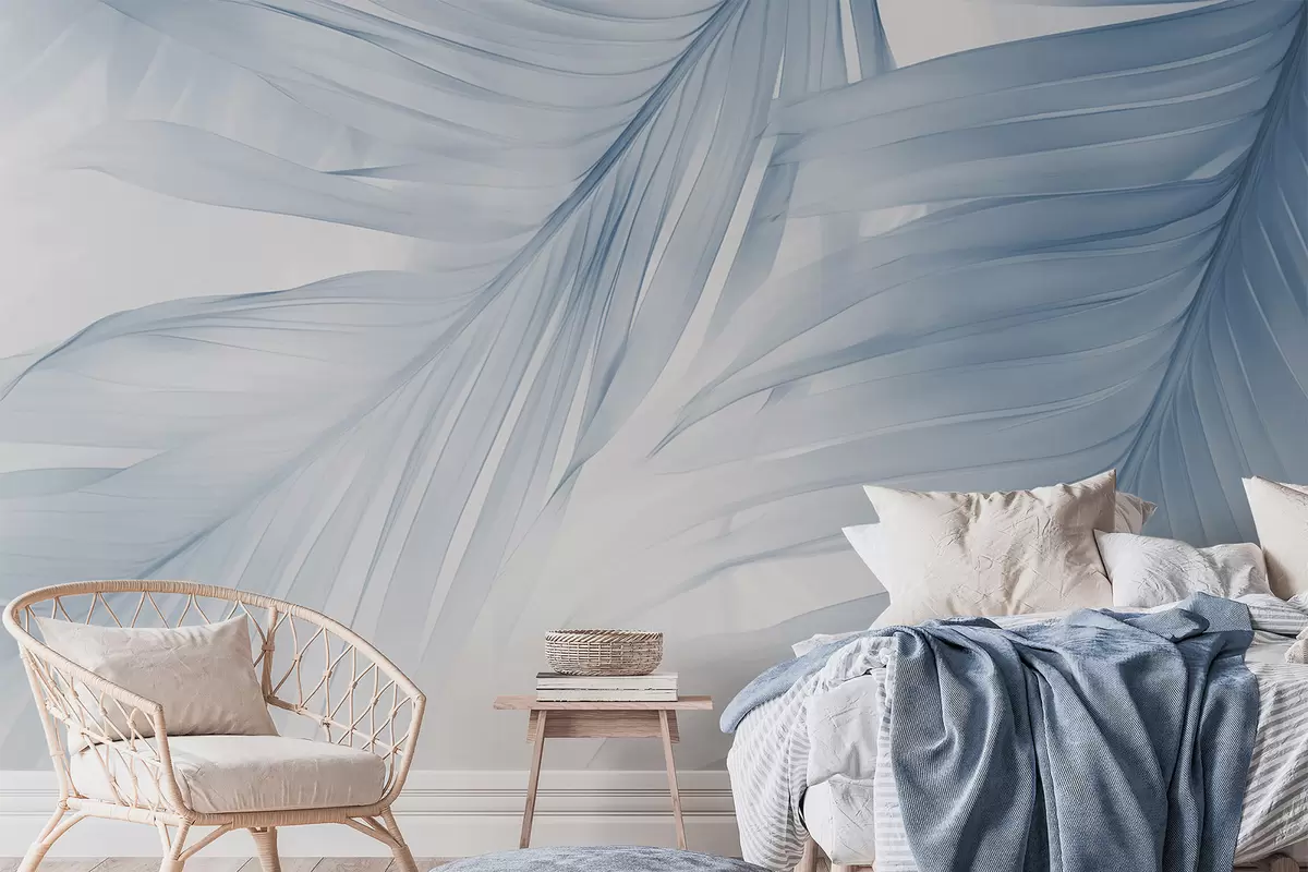 wall murals Листови папрати у нијансама плаве w04727v1