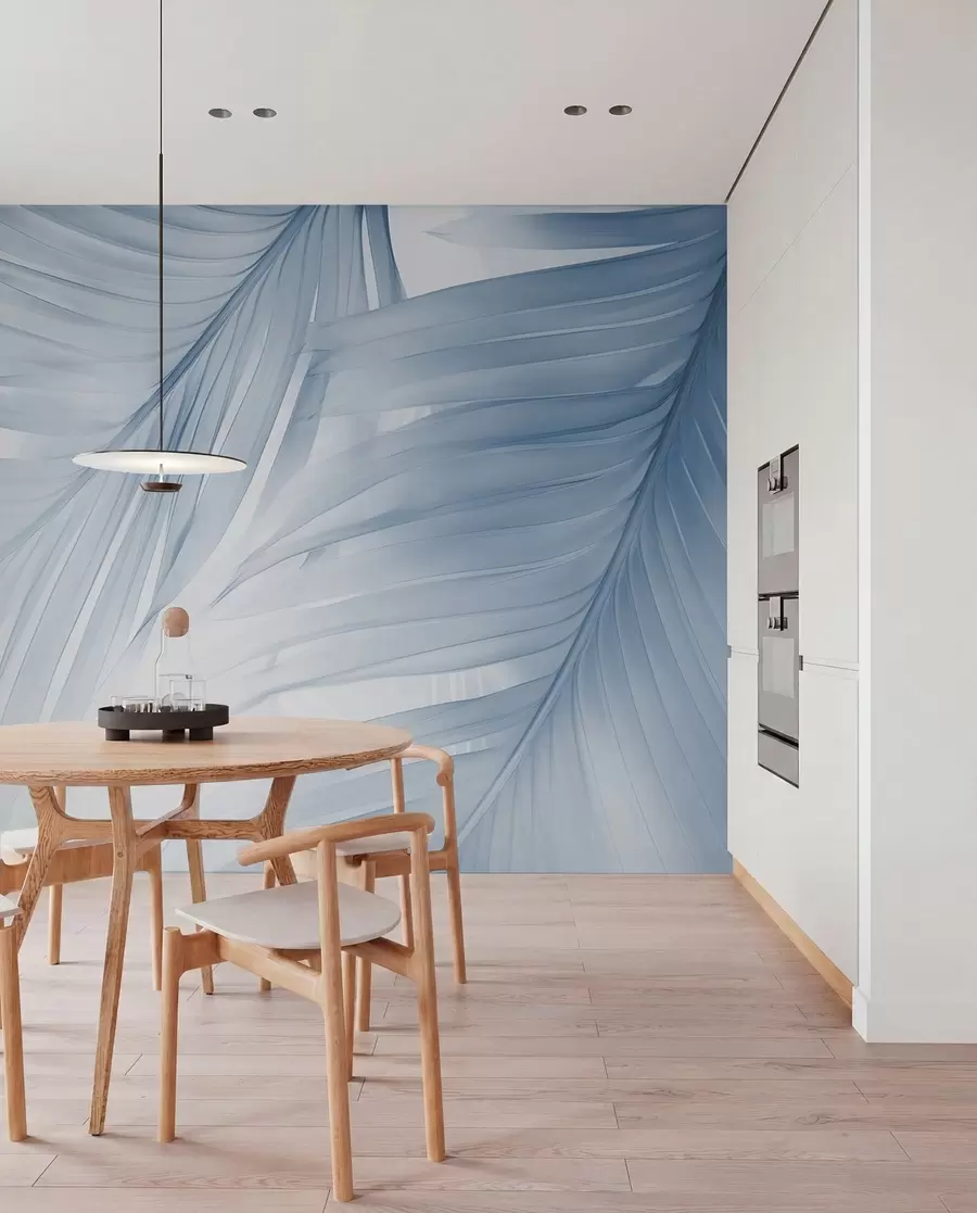 wall murals Листови папрати у нијансама плаве w04727v1