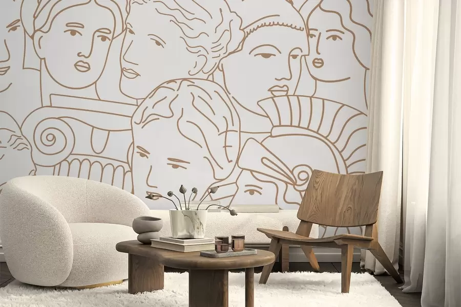 wall murals Древна лица w04728v1