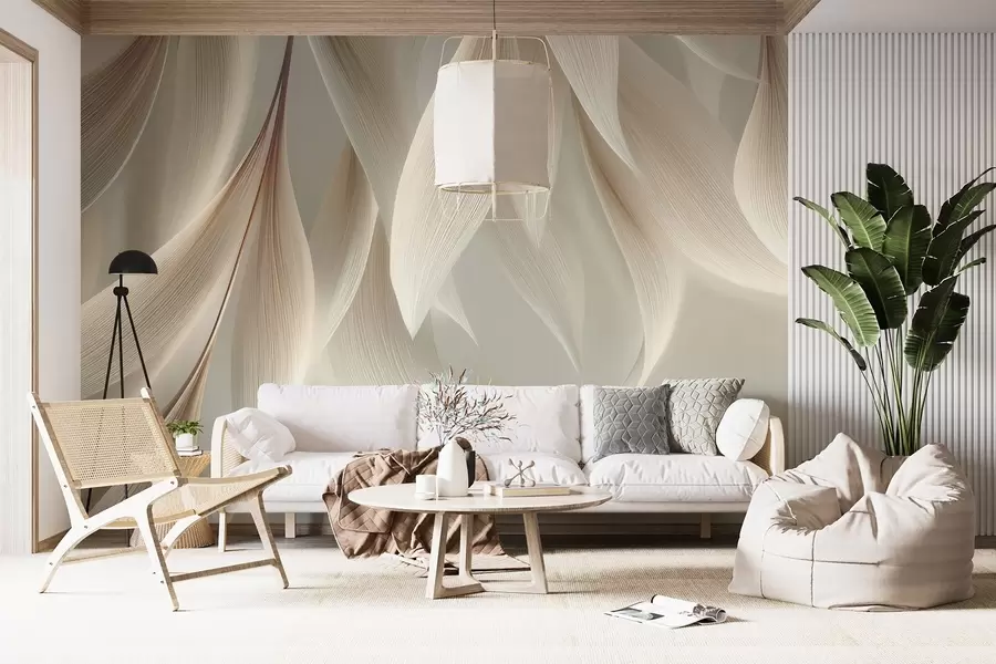 wall murals Висеће лишће са стилизованим обрисом w04706