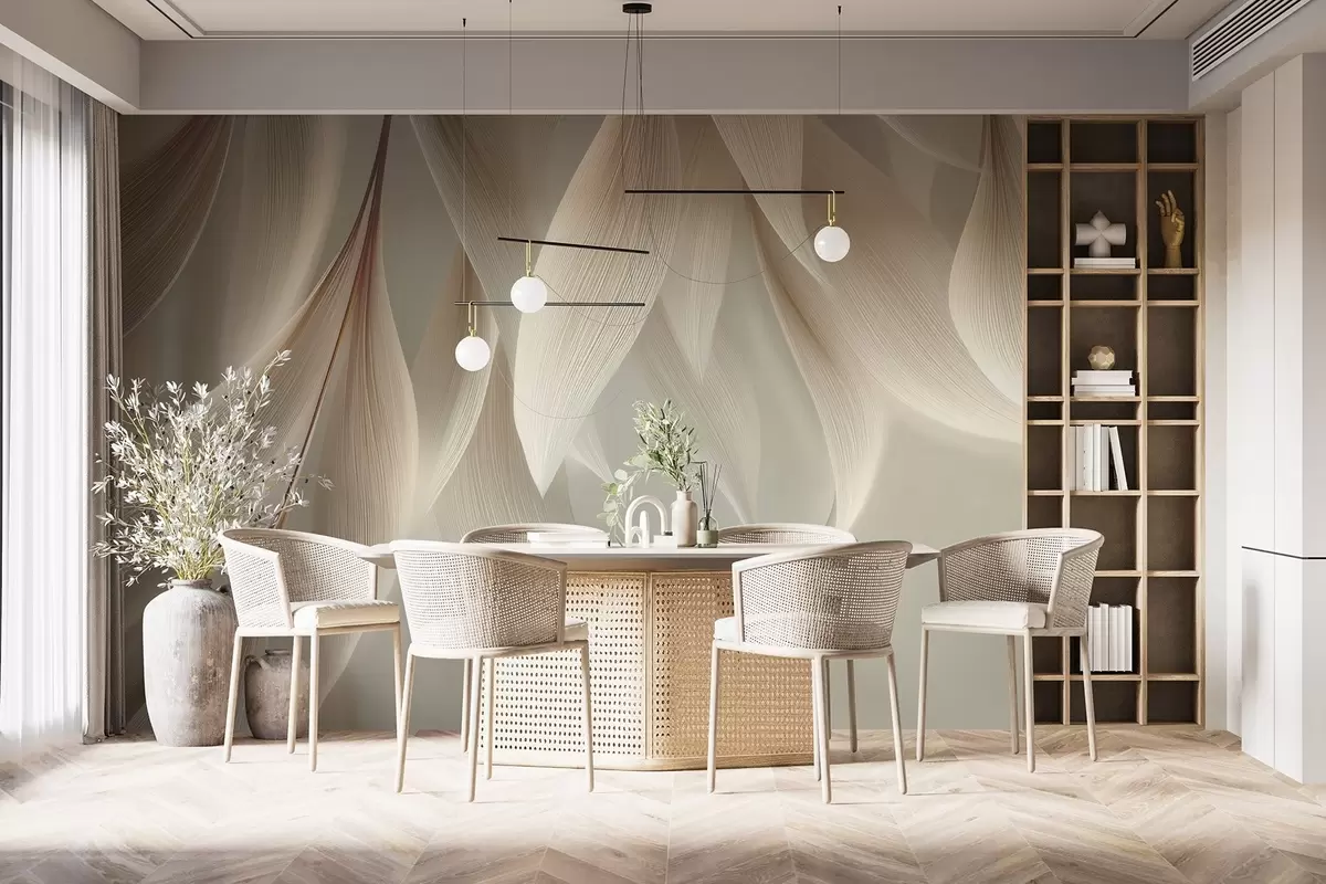 wall murals Висеће лишће са стилизованим обрисом w04706