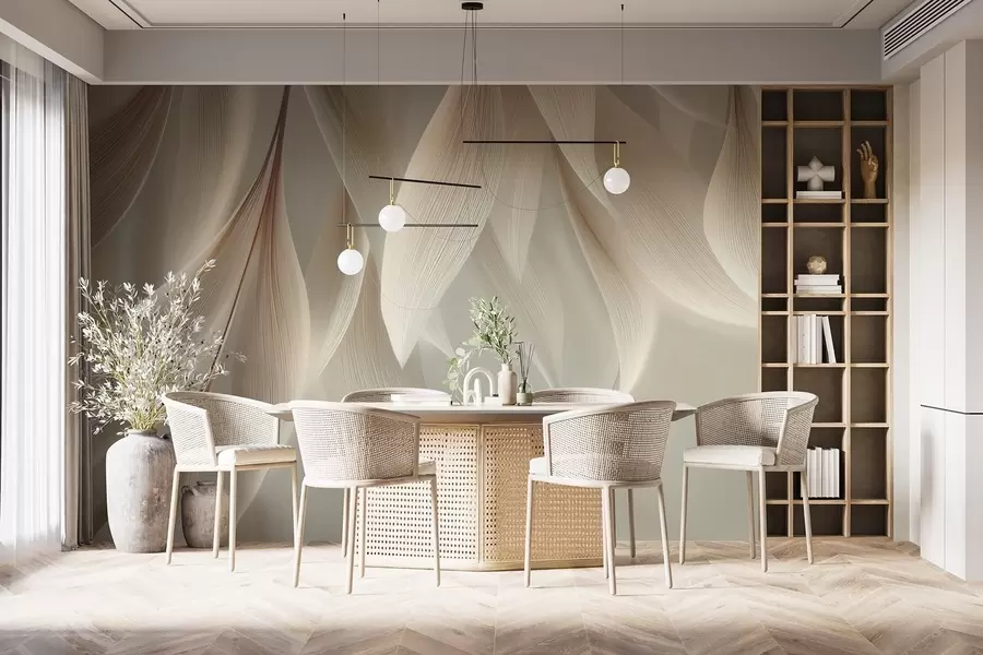 wall murals Висеће лишће са стилизованим обрисом w04706