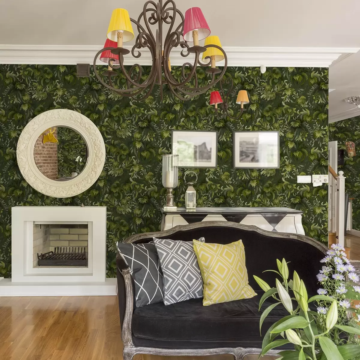 Позадина Густо зелено лишће на тамнозеленој позадини a00805