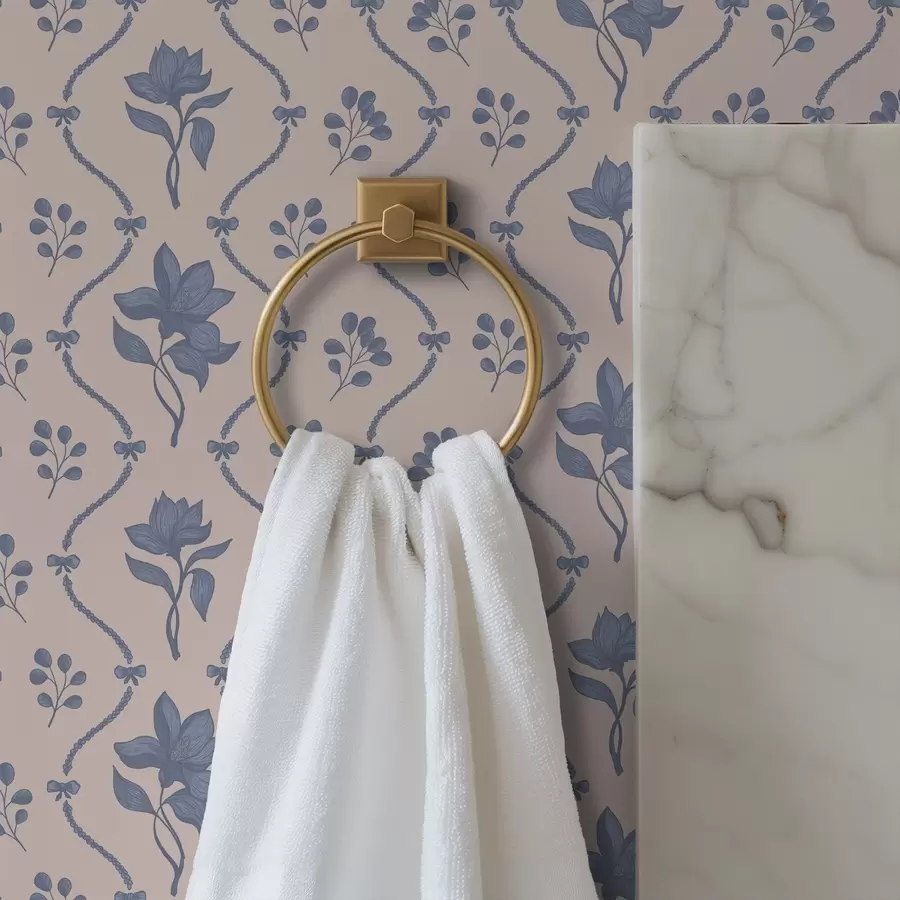 wall murals Мало цвеће и траке у плавим и ружичастим нијансама a00808v3