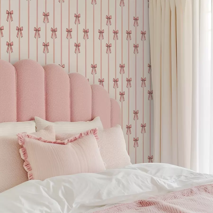 wall murals Вертикалне траке са машнама, позадина боје слоноваче a00653