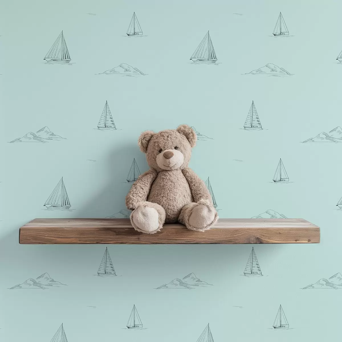 Позадина Скица јахти и острва, менто зелена позадина a00654v4