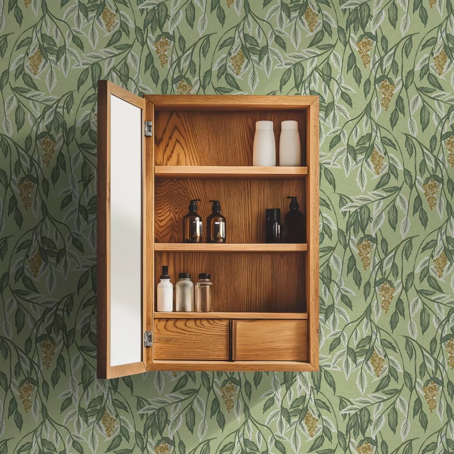 wall murals Гране са гроздовима бобица на зеленој позадини a00734