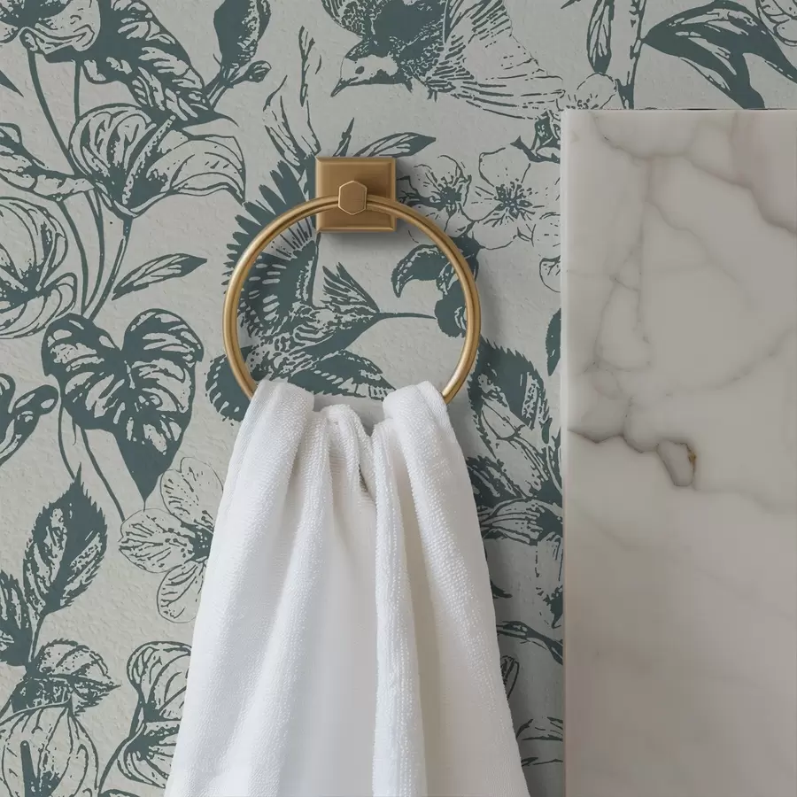 wall murals Монохроматски цветни орнамент са птицама a00737